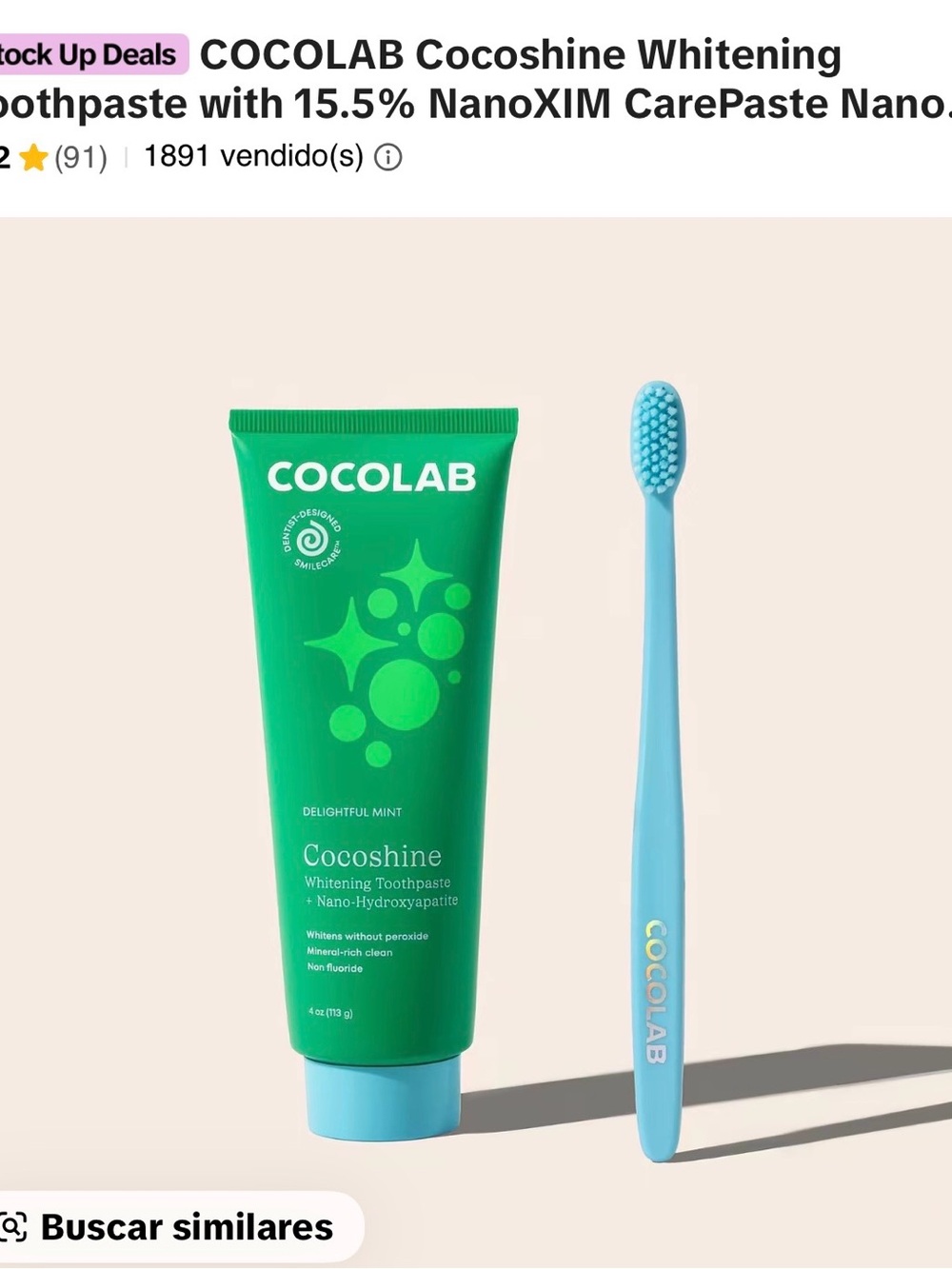 Cocoshine Whitening Toothpaste & Kids Toothbrush - Green